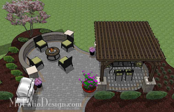 Beautiful Patio Design with Pergola 7