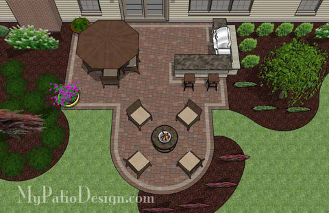 Creative Backyard Patio Design with Grill Station-Bar 2