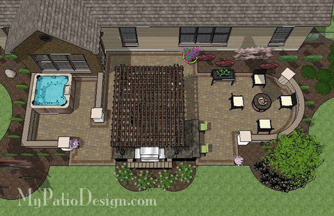 Dreamy Backyard Patio Design with Hot Tub 1
