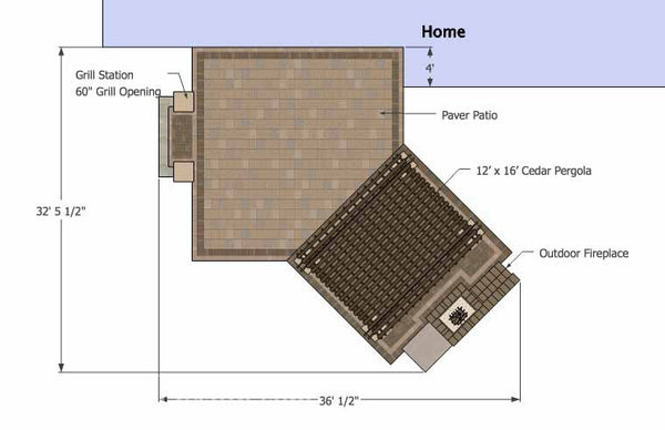 Dreamy Fireplace Patio Design with Pergola 1