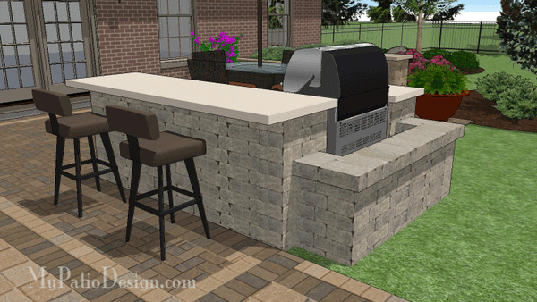 Grill Station Design with Bar Design R36-2