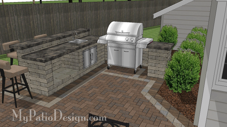 Outdoor Kitchen Design with Woodbox R60-1