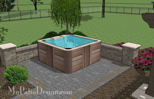 Relaxing Outdoor Living Design with Pergola and Hot Tub 8