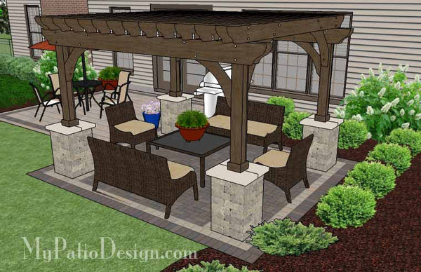 Simple and Affordable Brick Patio Design with Pergola 4