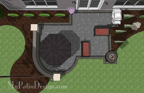 Simple Outdoor Patio Design with Portable Fire Pit #2