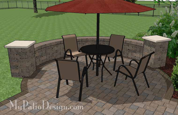Small Patio Design on a Budget with Seat Wall 6