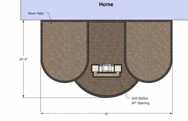 Arcs Patio Design with Grill Station 1
