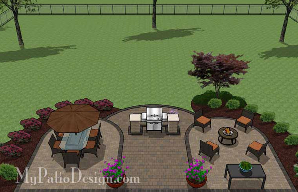 Arcs Patio Design with Grill Station 7