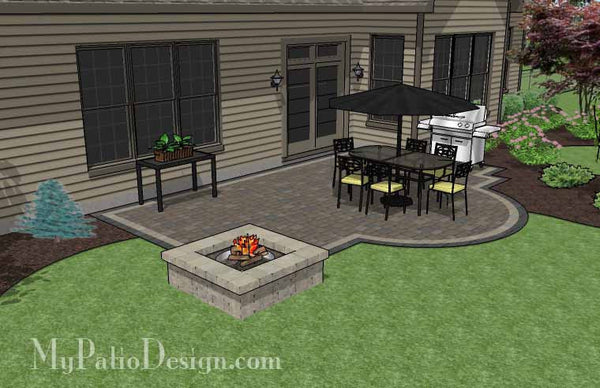Arcs and Rectangles Patio Design with Fire Pit 3