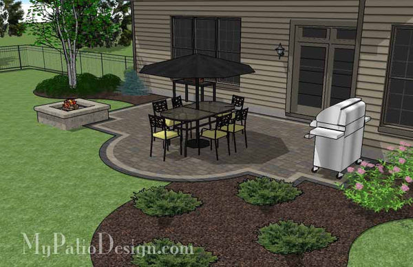 Arcs and Rectangles Patio Design with Fire Pit 4
