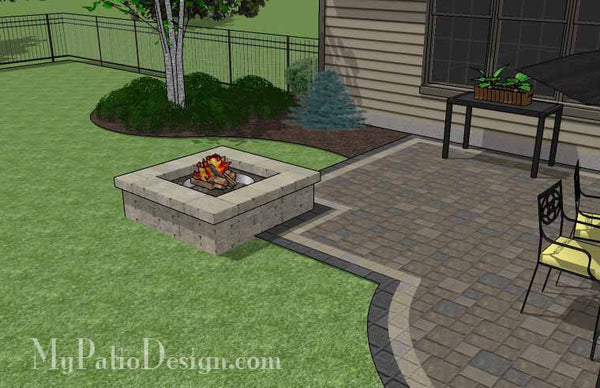 Arcs and Rectangles Patio Design with Fire Pit 6