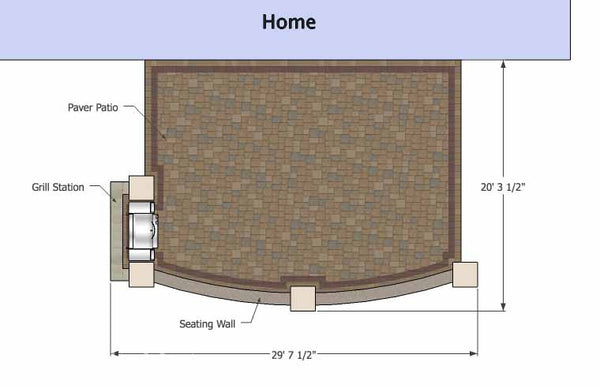 Backyard Patio Design with Grill Station and Seating Wall 1
