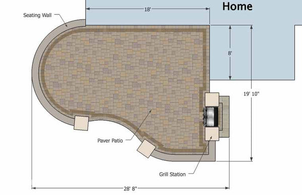 Cheap Backyard Patio Design with Grill Station 1