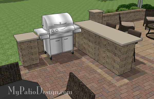 Contrasting Paver Patio Design with Grill Station-Bar 6