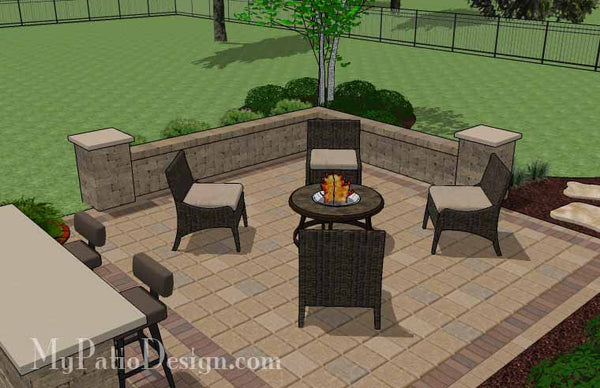 Contrasting Paver Patio Design with Grill Station-Bar 7