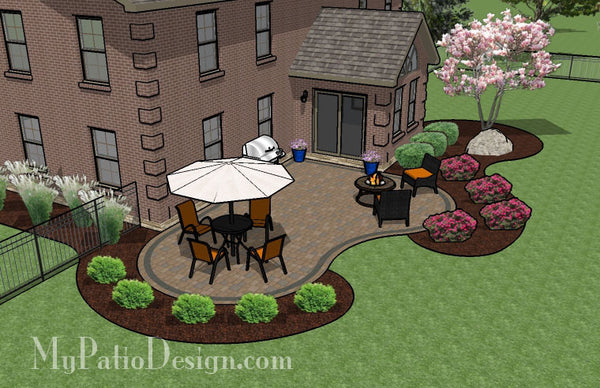 Cozy Curvy Paver Patio Design | Layouts & Material List – MyPatioDesign.com