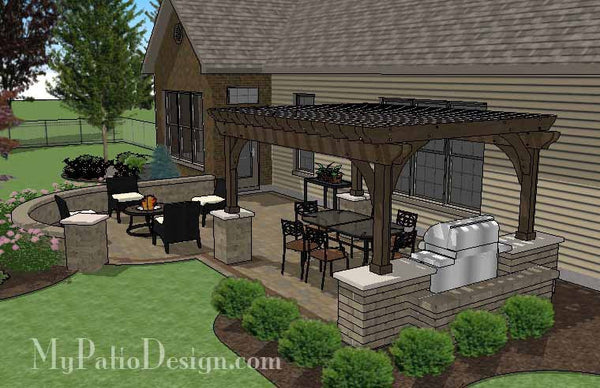 Cozy Outdoor Living Design with Pergola 3