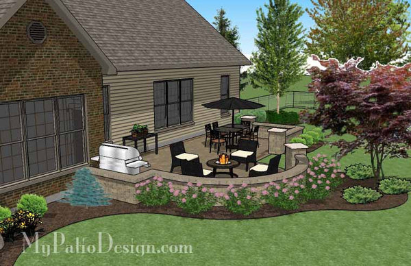 Cozy Outdoor Living Design with Seat Wall 2