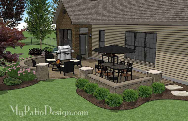 Cozy Outdoor Living Design with Seat Wall 3