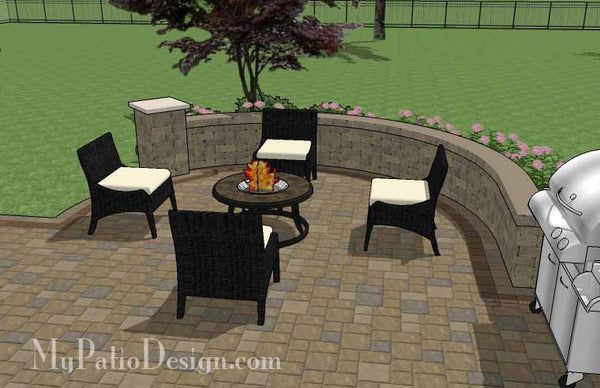 Cozy Outdoor Living Design with Seat Wall 4