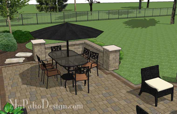 Cozy Outdoor Living Design with Seat Wall 5