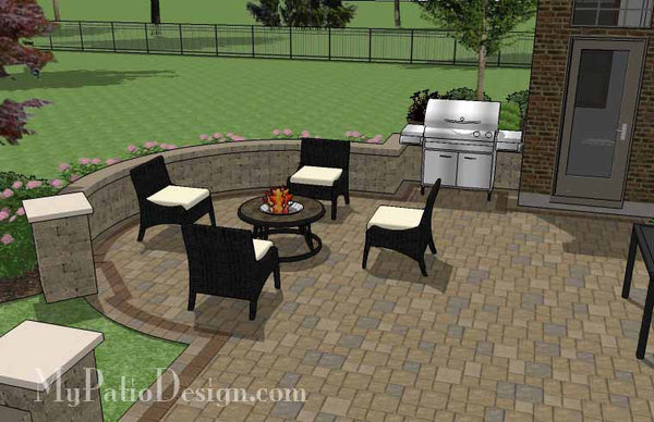 Cozy Outdoor Living Design with Seat Wall 6