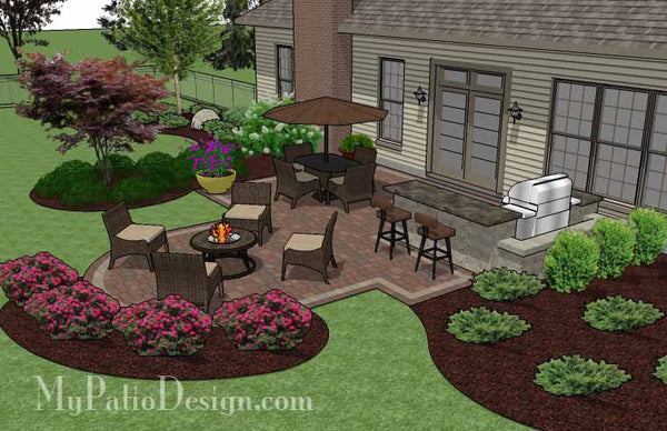 Creative Backyard Patio Design with Grill Station-Bar 4