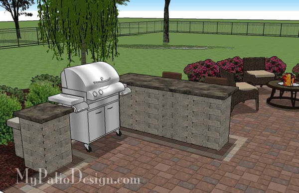 Creative Backyard Patio Design with Grill Station-Bar 7