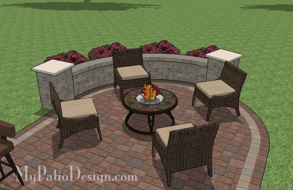 Creative Backyard Patio Design with Seating Wall 7