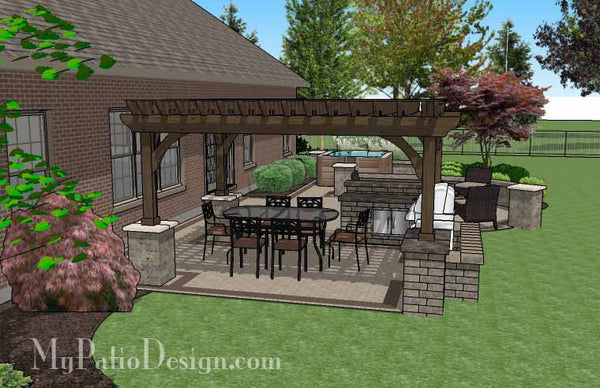 Creative Brick Patio Design with Pergola and Hot Tub 4