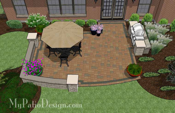 Creative and Simple Patio Design with Seat Wall 2