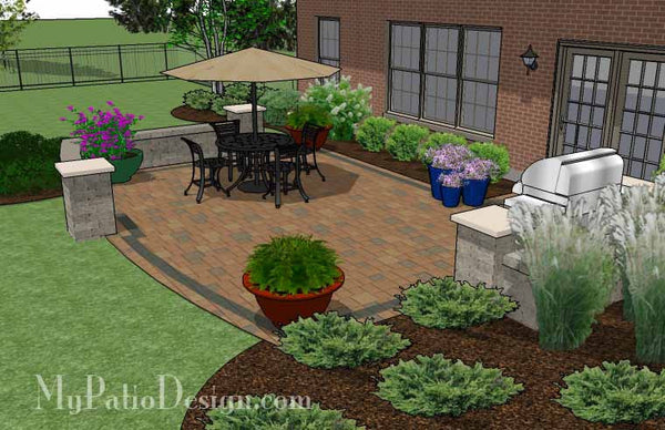 Creative and Simple Patio Design with Seat Wall 3