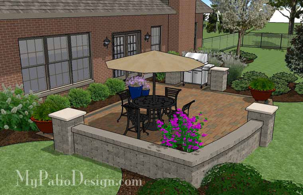 Creative and Simple Patio Design with Seat Wall 4