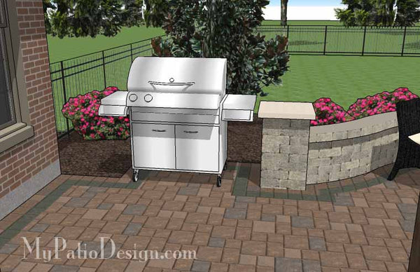 Curvy Backyard Patio Design with Pergola 7