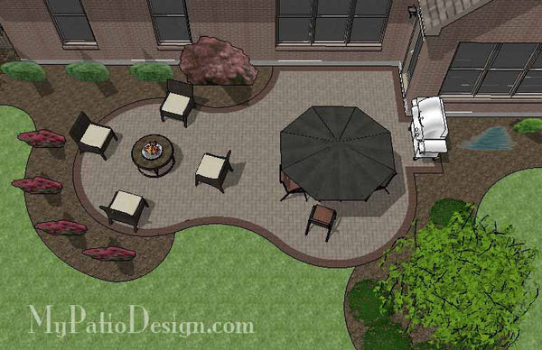 Curvy Brick Patio Design 1