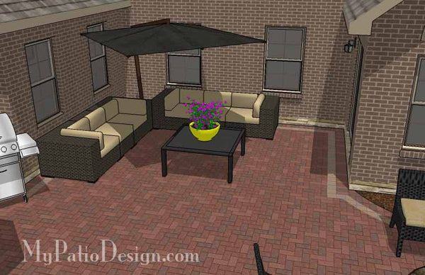 Curvy Courtyard Patio Design with Seating Wall 6