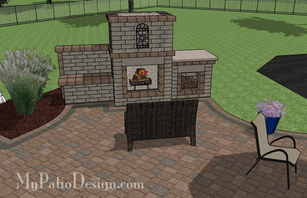 Curvy Patio Design with Fireplace 5