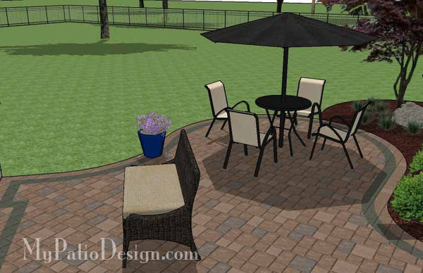 Curvy Patio Design with Fireplace 6