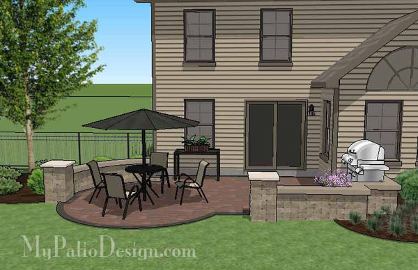 DIY Budget Friendly Patio Design with Seat Wall 3