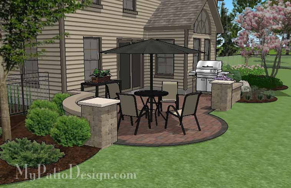 DIY Budget Friendly Patio Design with Seat Wall 4