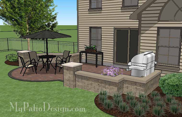 DIY Budget Friendly Patio Design with Seat Wall 5