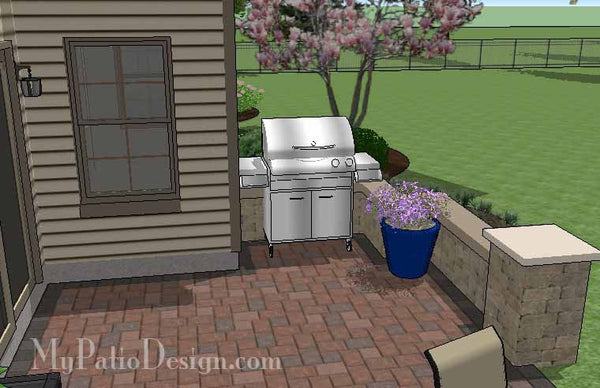 DIY Budget Friendly Patio Design with Seat Wall 7