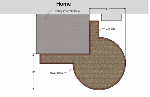 DIY Circle Patio Addition Design with Grill Pad 1
