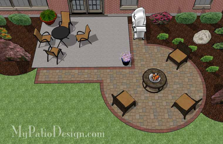 DIY Circle Patio Addition Design with Grill Pad 2