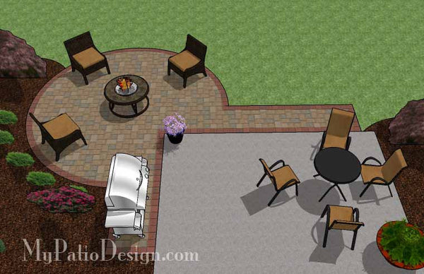 DIY Circle Patio Addition Design with Grill Pad 5