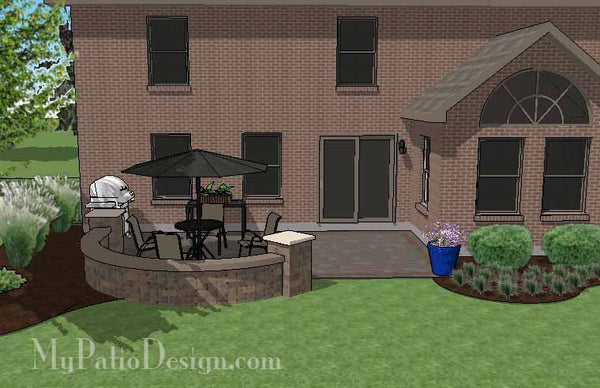 DIY Outdoor Patio Design with Seat Wall 3