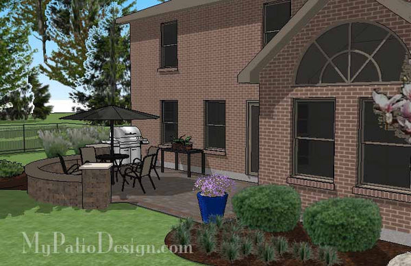 DIY Outdoor Patio Design with Seat Wall 4