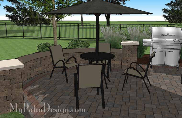 DIY Outdoor Patio Design with Seat Wall 6