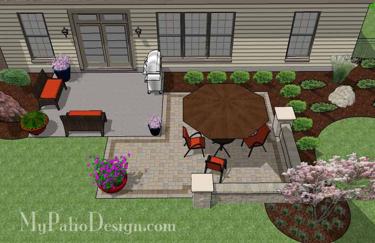 DIY Patio Addition Design with Seat Wall 2