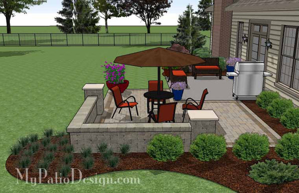 DIY Patio Addition Design with Seat Wall 4